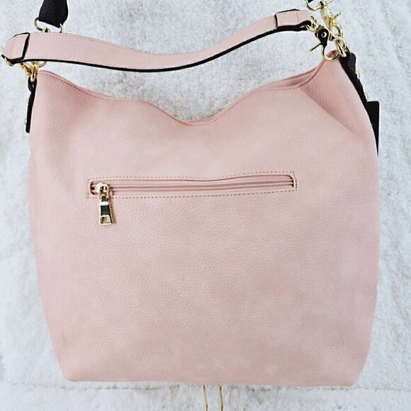 G.H.Bass & Co. Blush Pink Faux  Pebble Leather 3 In 1 Hobo Shoulder Bag - Picture 4 of 15